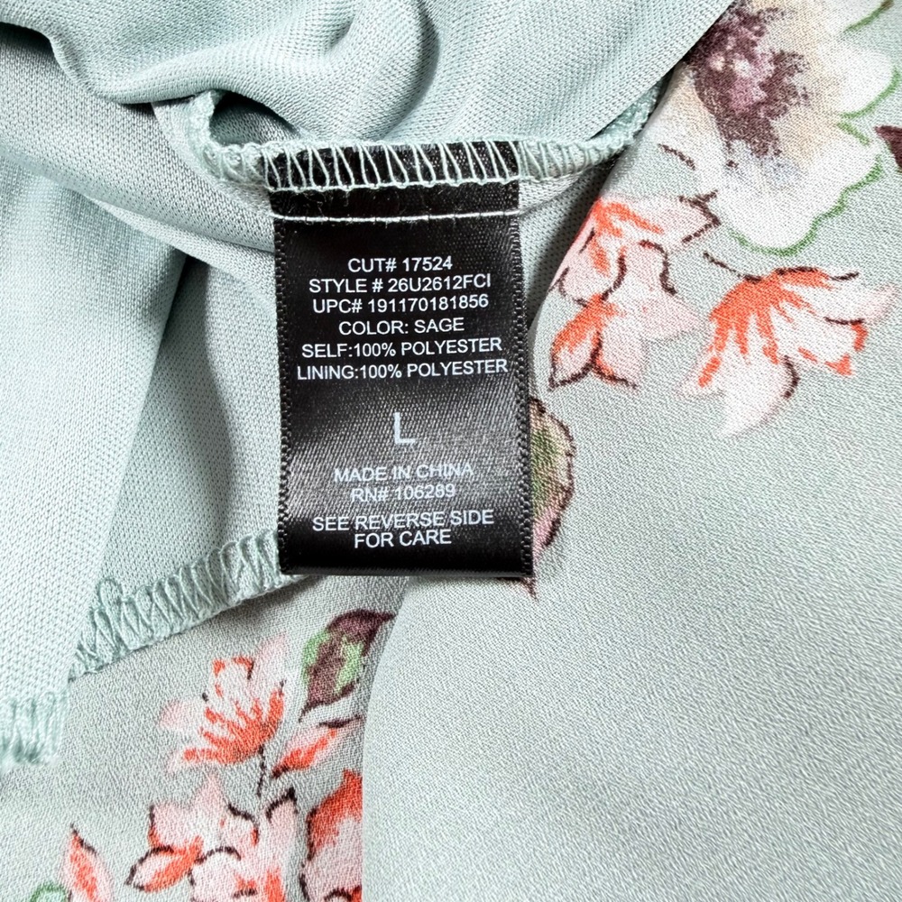 Sage Green Floral Handkerchief Midi Dress Large garden party fairy Cottagecore - Picture 7 of 10